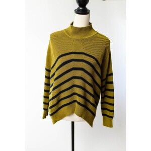 Foil womens S green striped sail signs sweater merino blend oversize